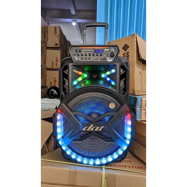 Speaker Ampli Bluetooth Portable DAT DT-1810 + 2 Mic (18 Inch)