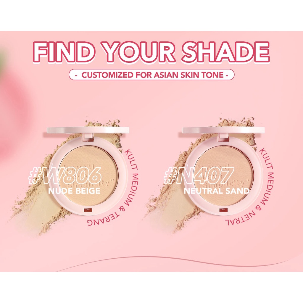 [BPOM] [NEW] YOU Simplicity Flawless Compact Powder | Bedak Padat | Natural Makeup Tahan Lama | Sebum Control | Powder