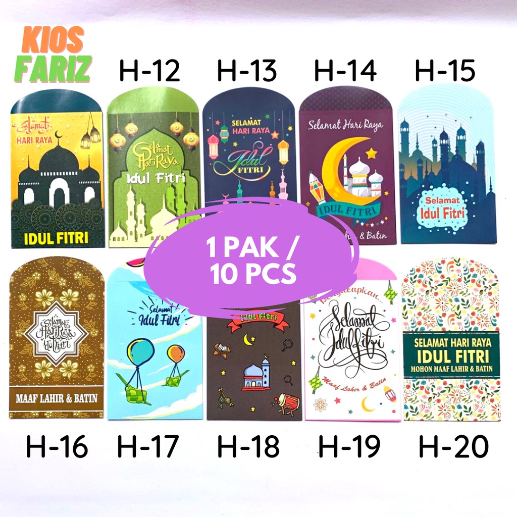 

Amplop Lebaran Kecil (PREMIUM) isi 1 pak / 10 pcs Amplop Lebaran Unik ukr. M 7 cm × 10 cm