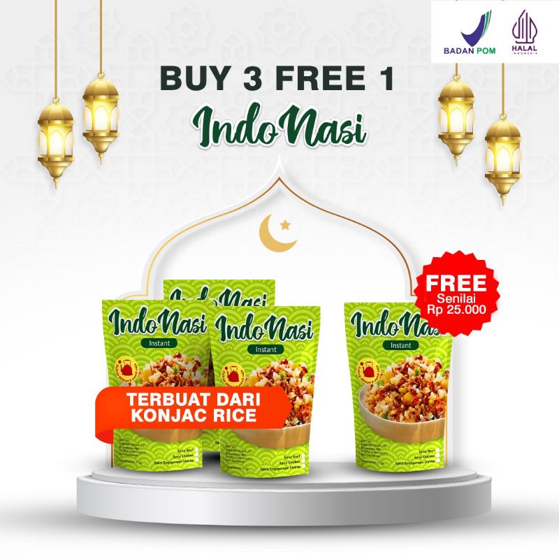 INDONASI Instant Konjac/ Beras Porang 200gr ( Gluten Free )