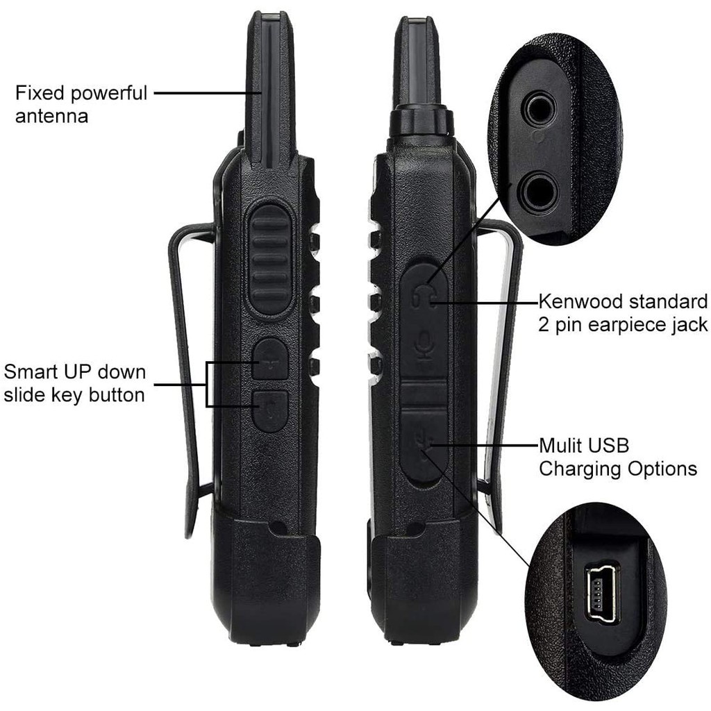 COD 100%Ori HT WLN KD C1 UHF 400-470MHZ Walky Talky 16 Channel Walkie Talkie 2unit Army green/black