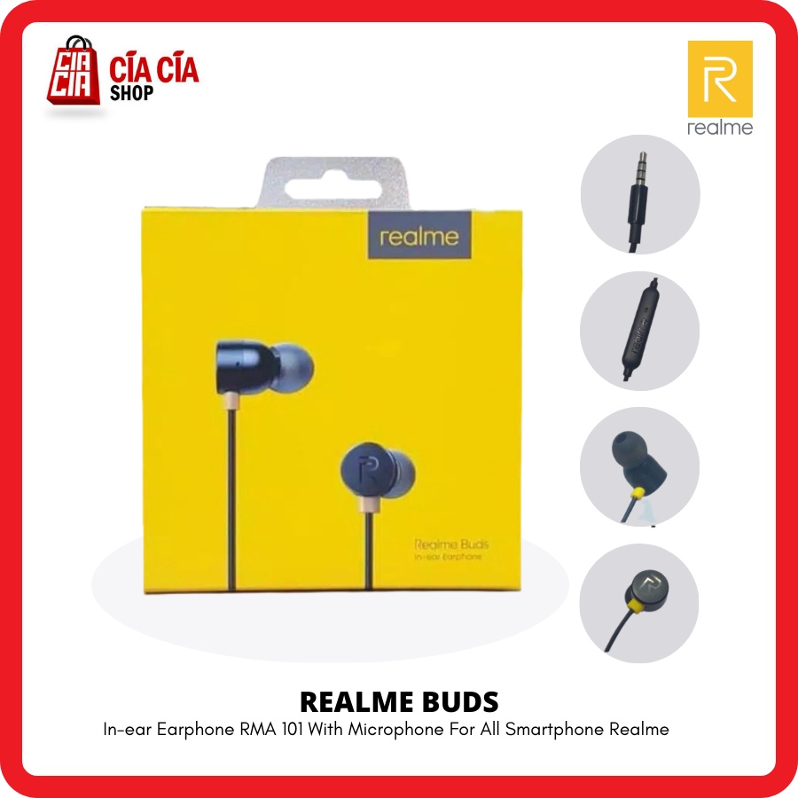 Earphone Realme Buds Original Headset Handsfree Realme Ori