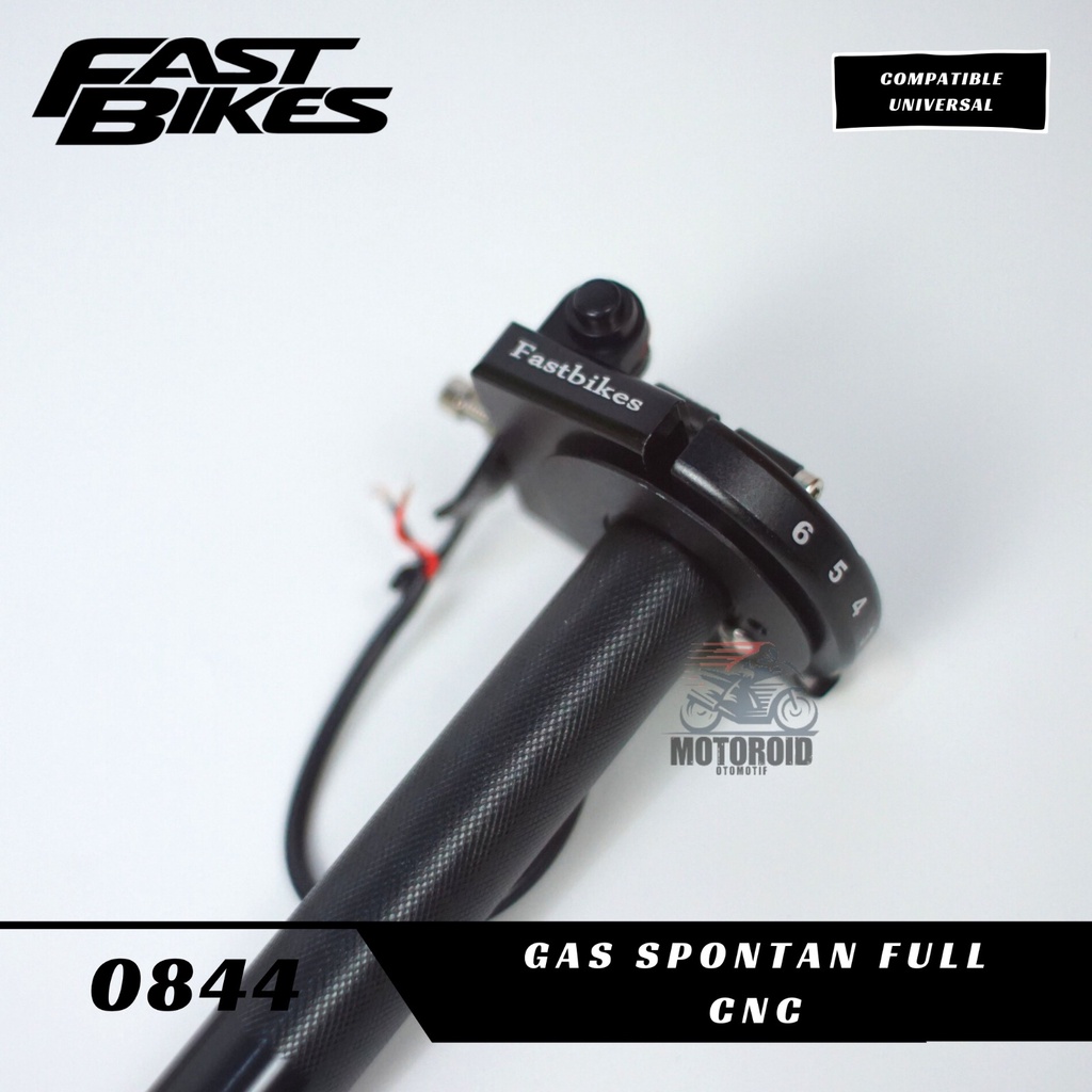 Gas Spontan Fastbikes Full Cnc 2 Kabel  L Universal Stelan Jarum 6 Pin Selongsong Kanan