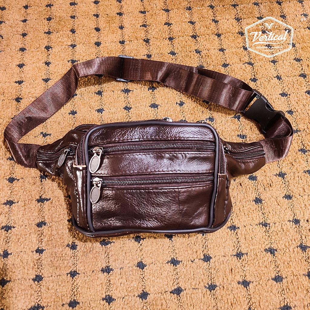 Tas Selempang Slempang Kulit Pria Waistbag Import 100% Original