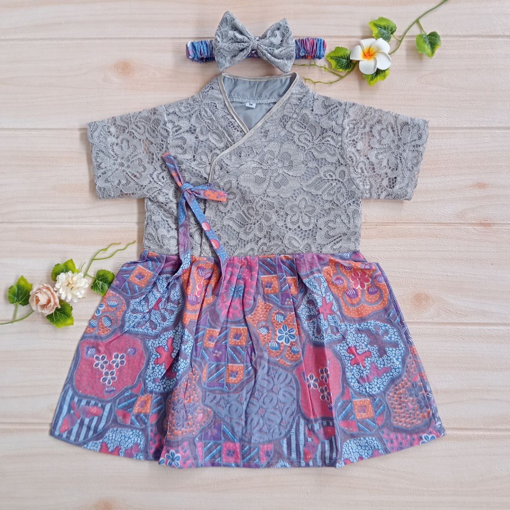 Hanbok Anak / Hanbok Batik / Hanbok Brokat warna Silver