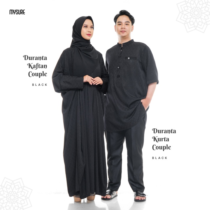 Baju Couple Muslim Pasangan Suami Istri Gamis Lebaran 2023 Mysure Duranta Series
