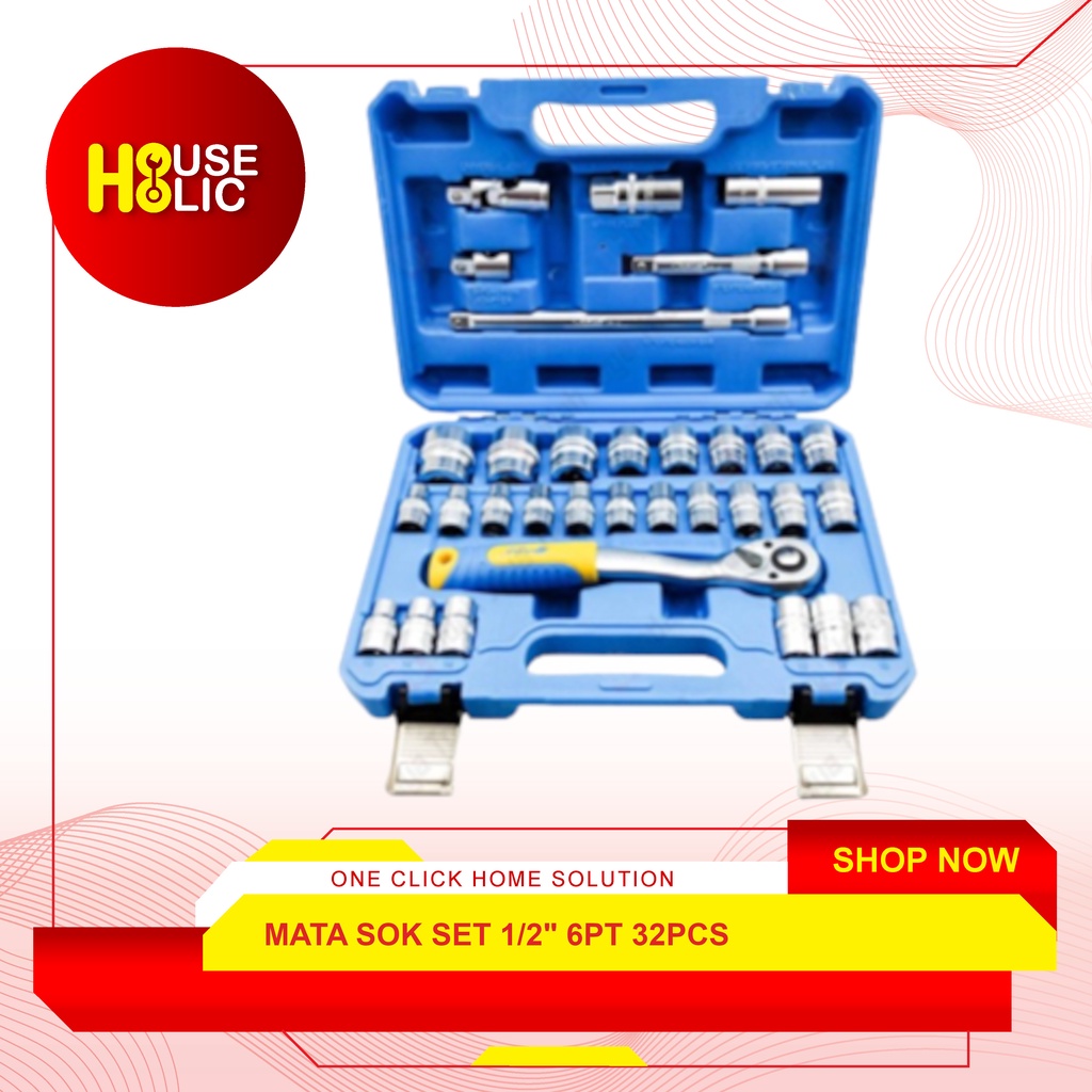 Kunci Sok Sock Besi Set 1/2&quot; Inch DR 32 Pcs / Socket Wrench