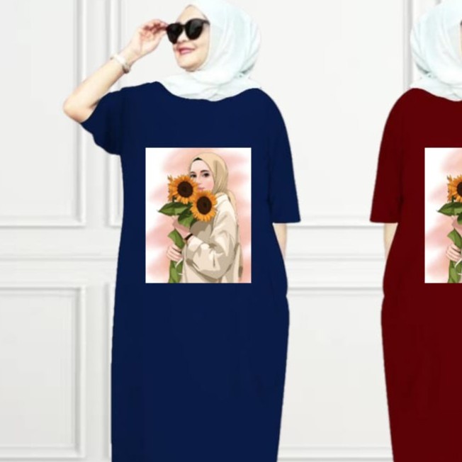 Tunik JUMBO HIJAB MATAHARI Navyblue, XXL G2B2 Formal Casual Viral 2023 Kancing Jumbo Pakaian New pro