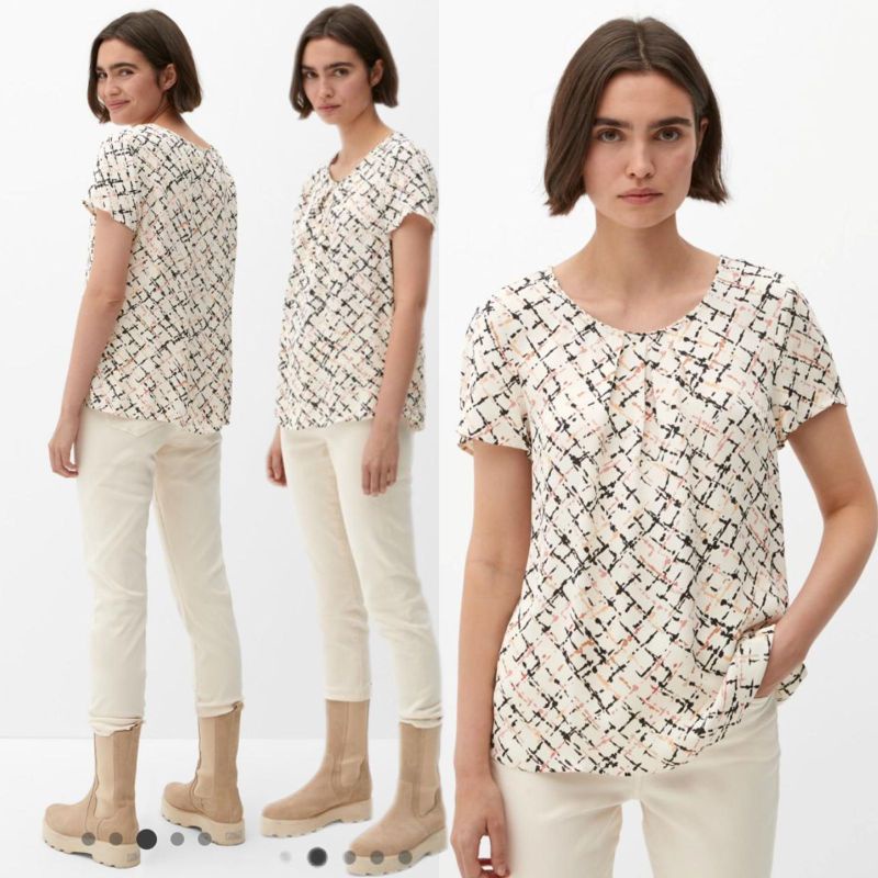 S Oliver full print short sleeve blouse