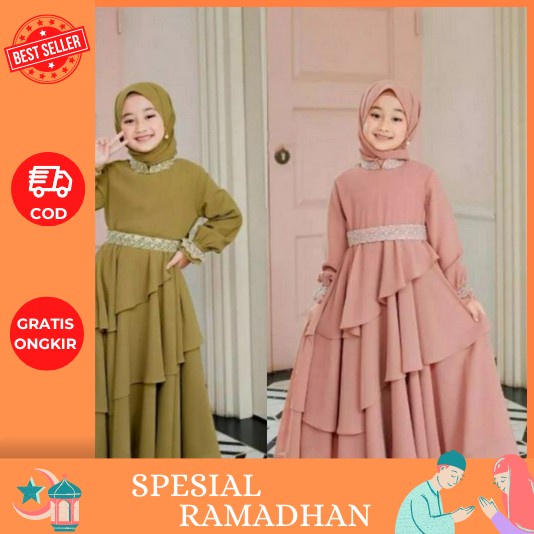 Marinet 3In1 Vol 3 Kids Set Hijab Kids Original By Putri Alifa - Termasuk Kerudung Jilbab Gamis Baju