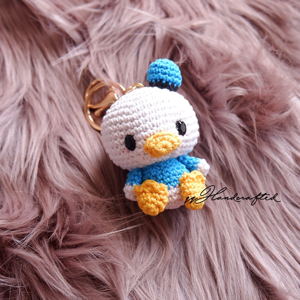 Gantungan Kunci Donald Duck / Donald Bebek / Gantungan Tas/ Boneka Rajut