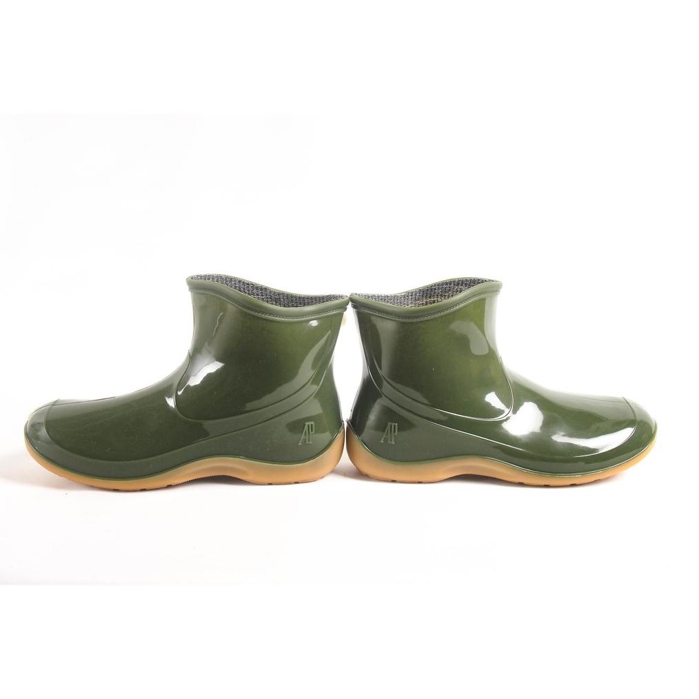 Sepatu Boot Pendek AP BOOTS AP 2005 HIJAU POLOS GLOSSY FASHION WANITA sepatu karet ankle boots