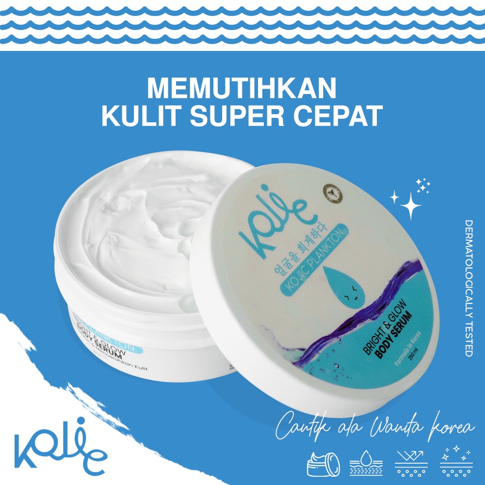 Body Serum Lotion cream mencerahkan Meratakan Menyamarkan Menenangkan Melembabkan Mengurangi Kulit kusam Kemerahan Dark Spot Kojic Plankton Bright And Glow Body Serum Memperkuat Melindungi Skin Barrier dari Paparan Sinar UV AMPUH Original BPOM