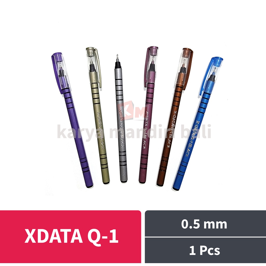 Pulpen Ballpoint Pena XData Q-1 Falcon 0.5 mm Hitam X Data Q1