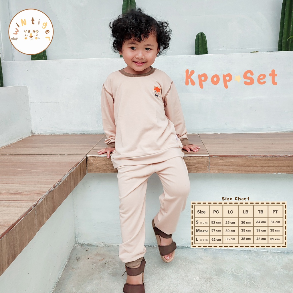 Twin Tiger Kpop Set 1-6 Tahun / Pakaian Anak / Setelan Panjang Anak Unisex