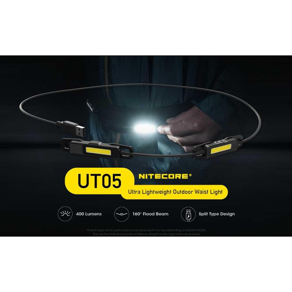 NITECORE Lampu Pinggang Ultra Lightweight Outdoor Waist Light - UT05 - Black