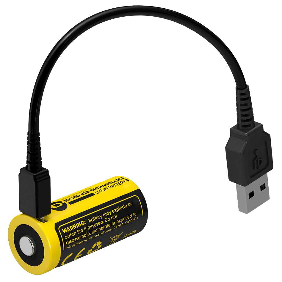 (BISA COD) FTIHSHP NITECORE 16340 Micro USB Rechargeable Li-ion Battery 650 mAh - NL1665R