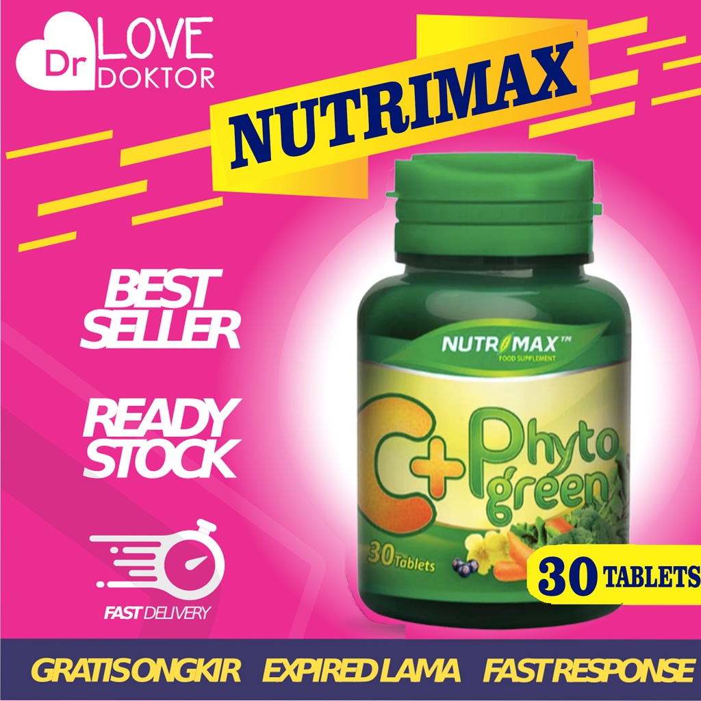 NUTRIMAX C+ C PLUS PHYTOGREEN PHYTO GREEN VITAMIN C ANTIOKSIDAN KEKEBALAN DAYA TAHAN TUBUH 30 TABLET