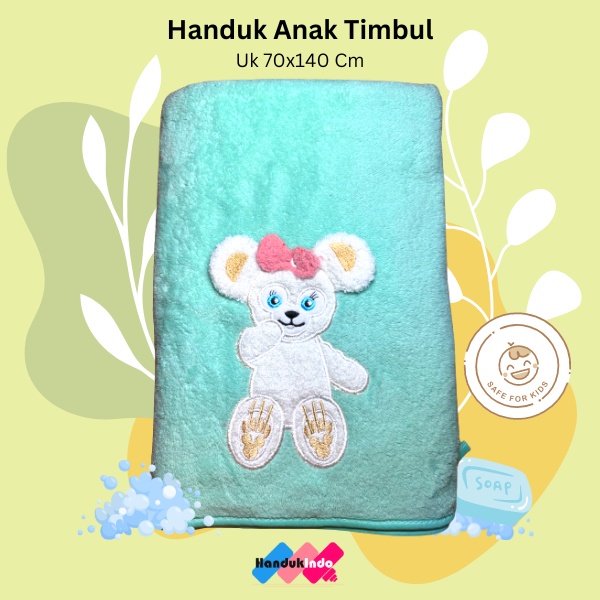 Handuk Mandi Anak / Bayi Timbul Lembut Microfiber Serap Air 70x140 cm Daya Serap Tinggi Besar