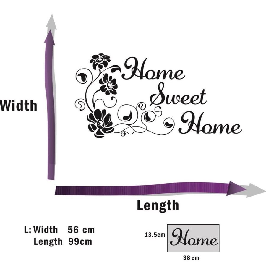 Wall Decal - Stiker Dinding &quot;HOME SWEET HOME&quot;