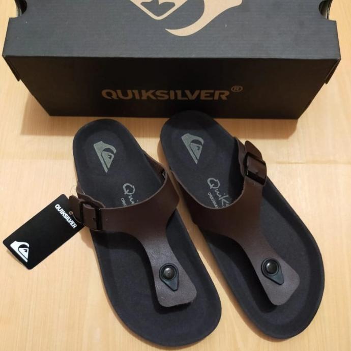 Sandal Quicksilver Original Sandal Pria Sandal Kulit Sendal Santai