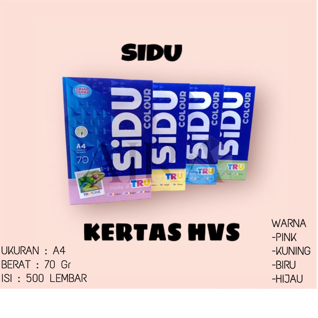 

KERTAS HVS SIDU WARNA A4 70gr [PINK,HIJAU,BIRU,KUNING]