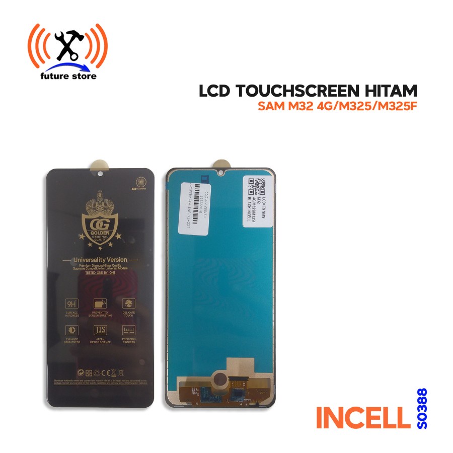 INCELL LCD Touchscreen - LCD Layar Sentuh - LCD Handphone Hitam untuk SAMSUNG M32 4G/M325/M325F