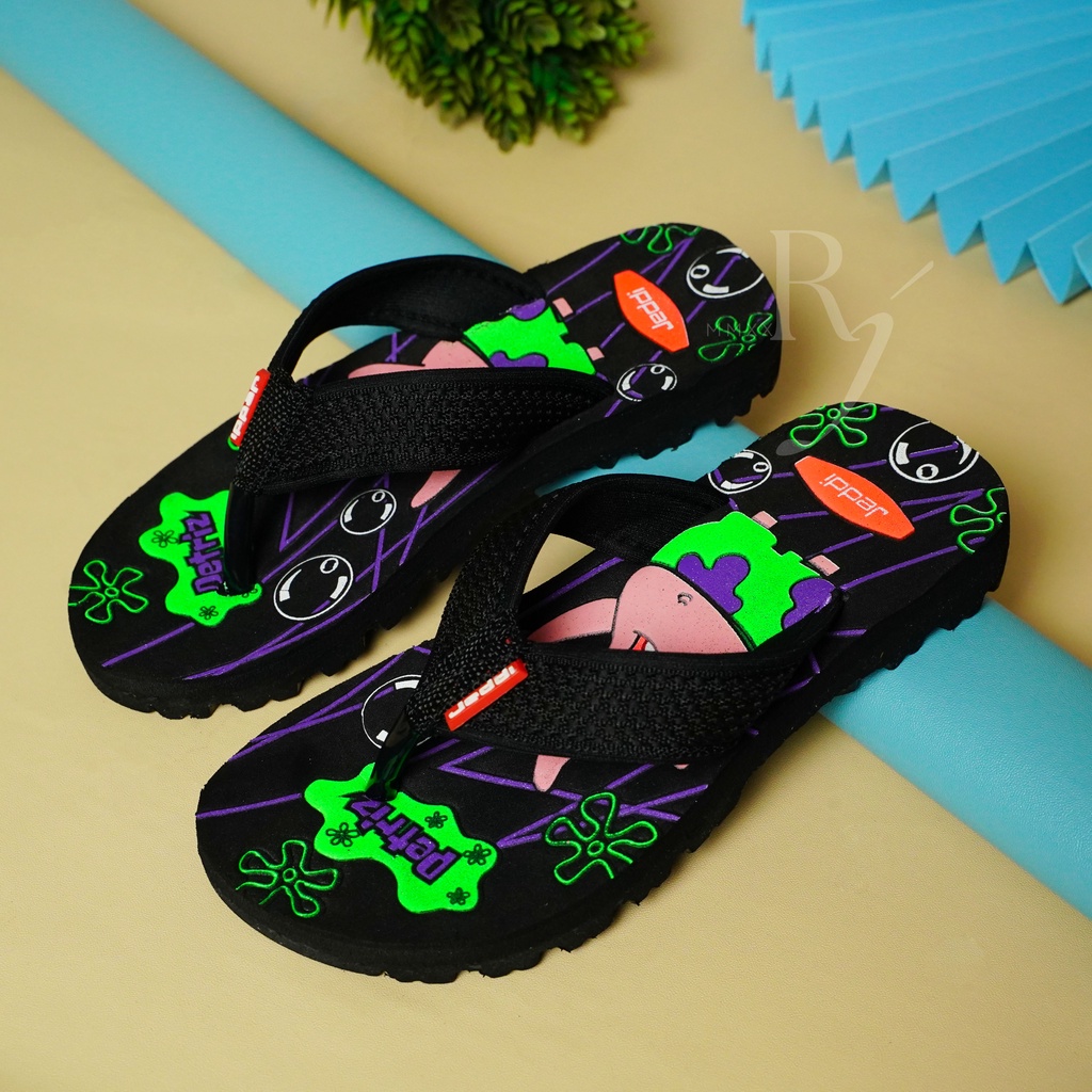 JEDDI [PETRIZ] Sandal Japit Anak Cowok Kartun Sandal Motif Karakter Sendal Flip Flop Anak Laki-lak