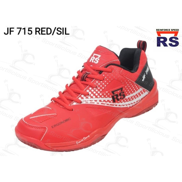 {MentariStore} Sepatu Bulutangkis RS Jeffer 715 Red JF 715 Merah Original - 39 Murah