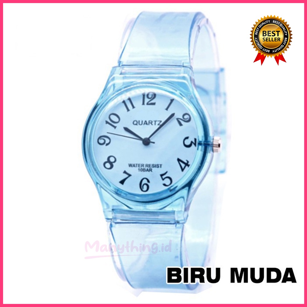 Jam Tangan Jelly Angka Rubber Transparant bening Karet Unisex TERMURAH