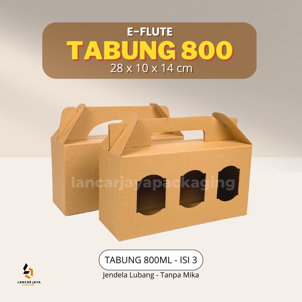 

Gable Box Jinjing E-Flute 3 Toples Tabung 800 gram 28x10x14 Kemasan Hampers Snack Kue