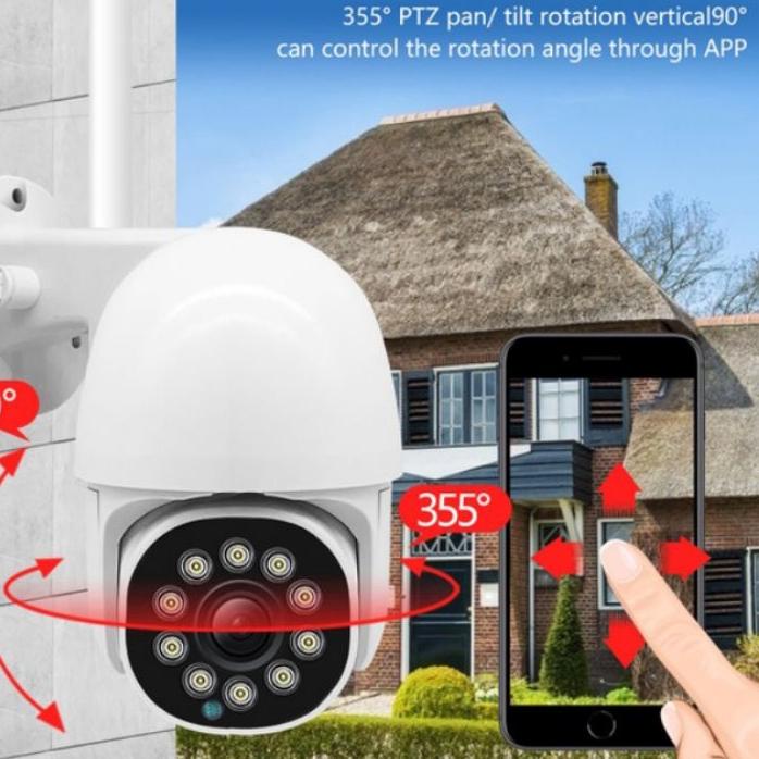 ✯ CCTV OUTDOOR IP CAMERA PTZ PAN APP V380 PRO ANTI AIR / PANAS ➼