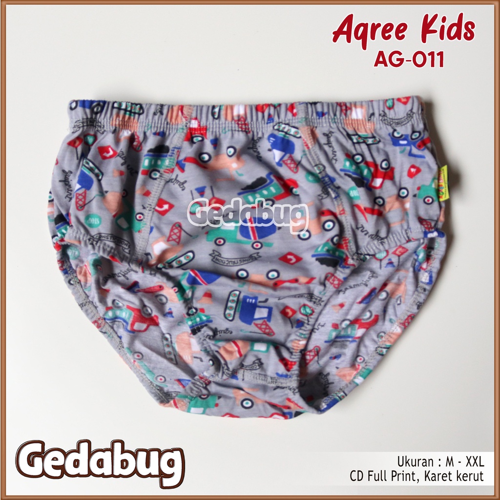 3 Pcs - CD Anak Agree Kids AG 011 | Celana dalam anak full print karet Boxer | Gedabug