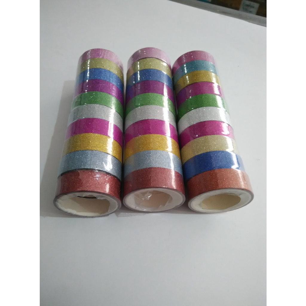 

Isolasi Glitter Polos Kecil