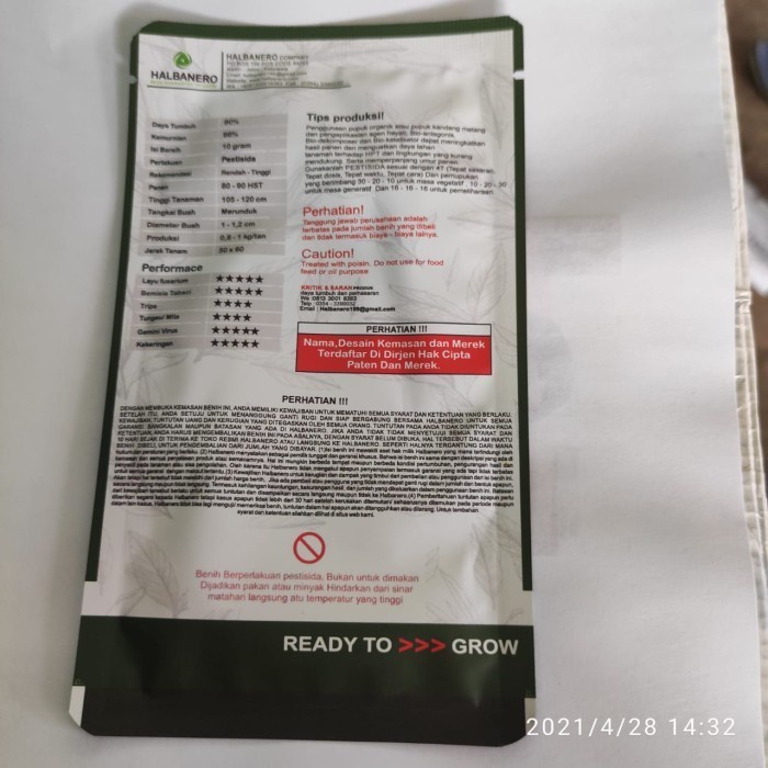 Benih cabai rawit LESTARI isi 10gram dari HALBANERO