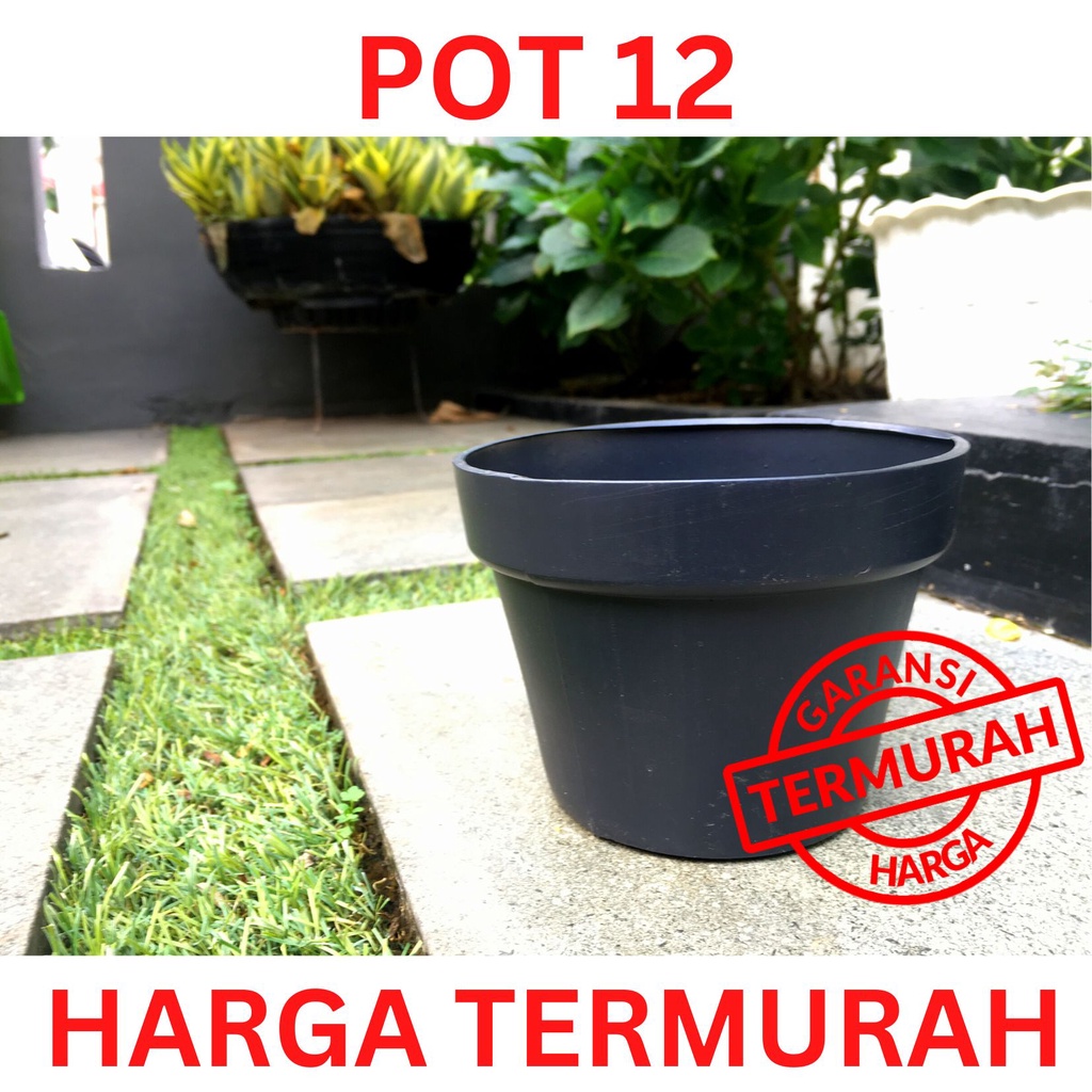 Pot Bunga Murah / Pot Tanaman /  Pot Plastik Hitam uk 12 cm