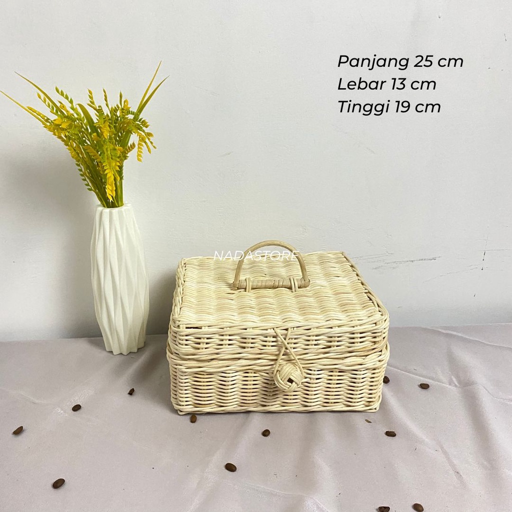 KERANJANG ROTAN PREMIUM / BOX ROTAN TUTUP / HAMPERS HANTARAN SESERAHAN BOX SERBAGUNA