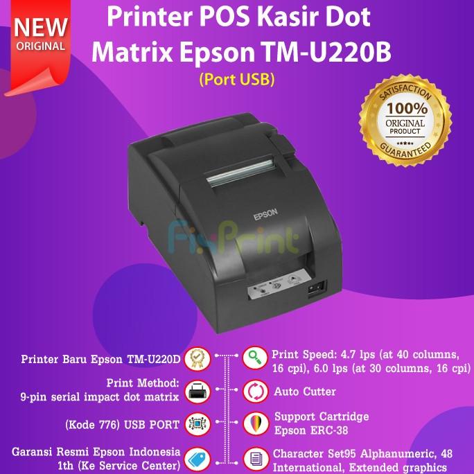 

Printer Kasir Epson TM-U220B TMU220B TMU-220B AUTO CUTTER USB LAN