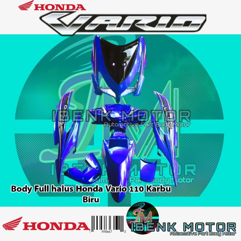 Cover Body Halus Vario Lama 110 Karbu Warna Biru Candy