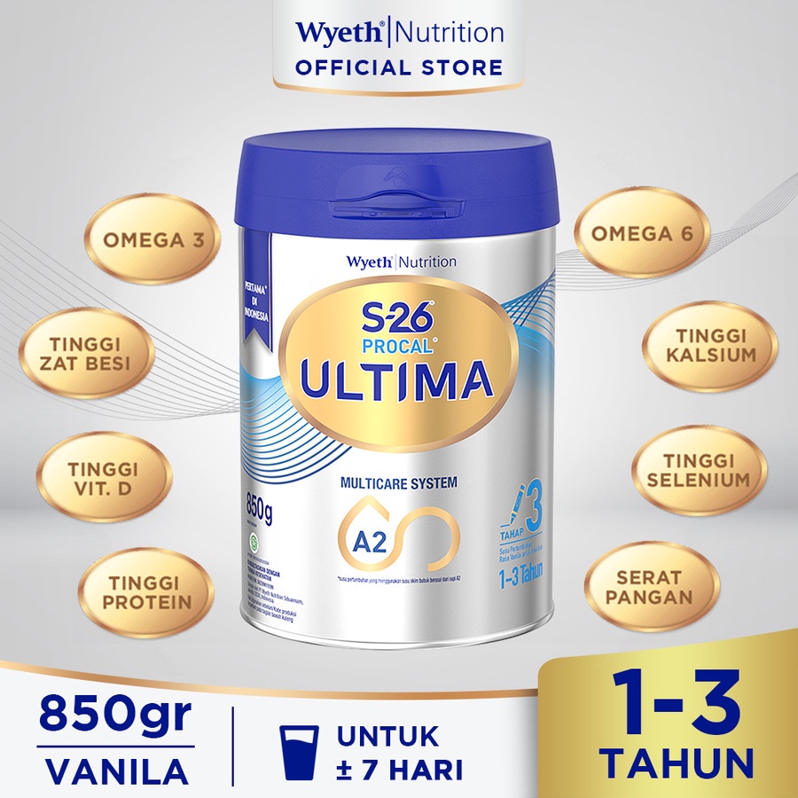 S-26 PROCAL 3 ULTIMA MULTICARE SYSTEM Susu Formula 1-3Thn Vanila 850gr