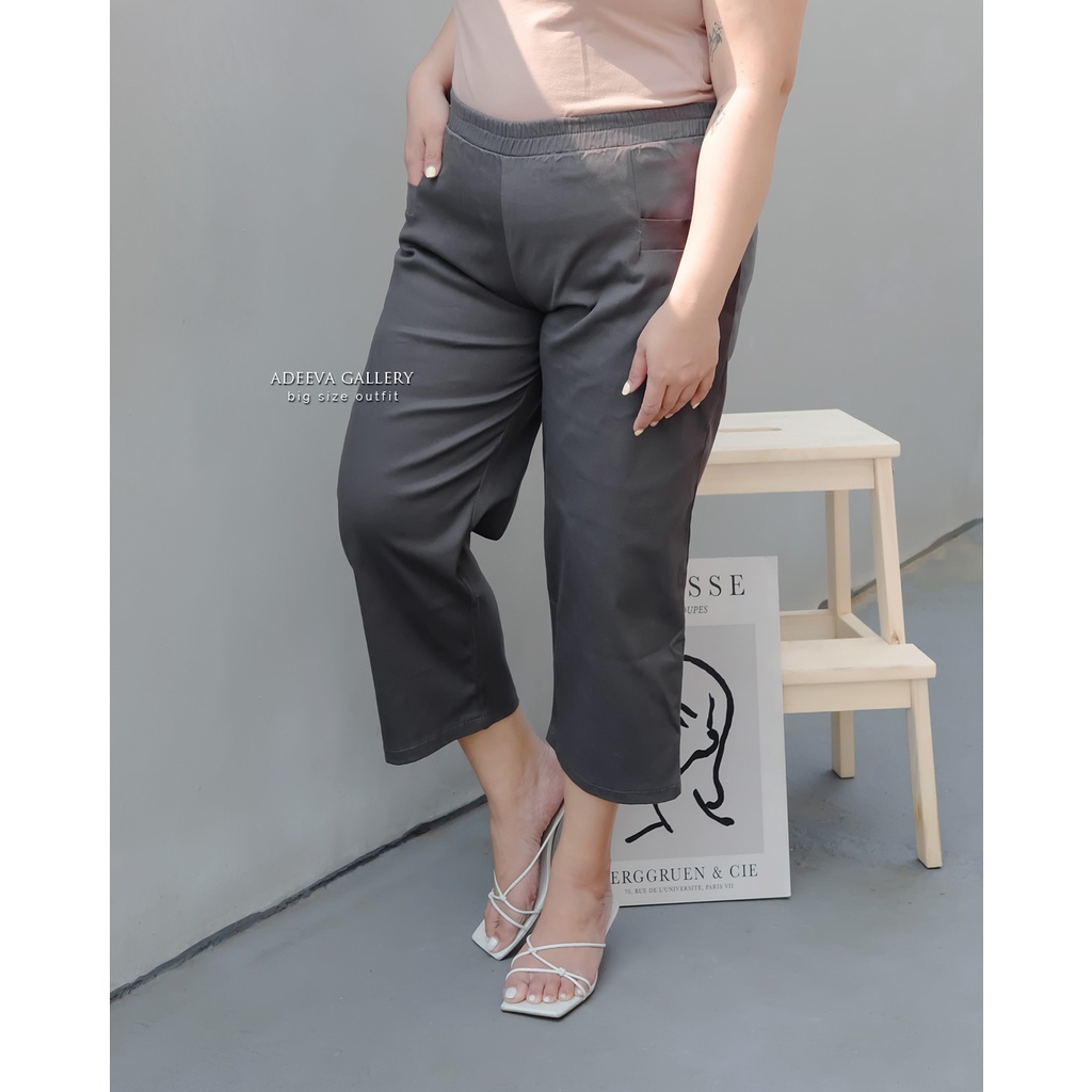 ADEEVA Anya Pants Jumbo Celana 7/8 Korean Wanita Jumbo