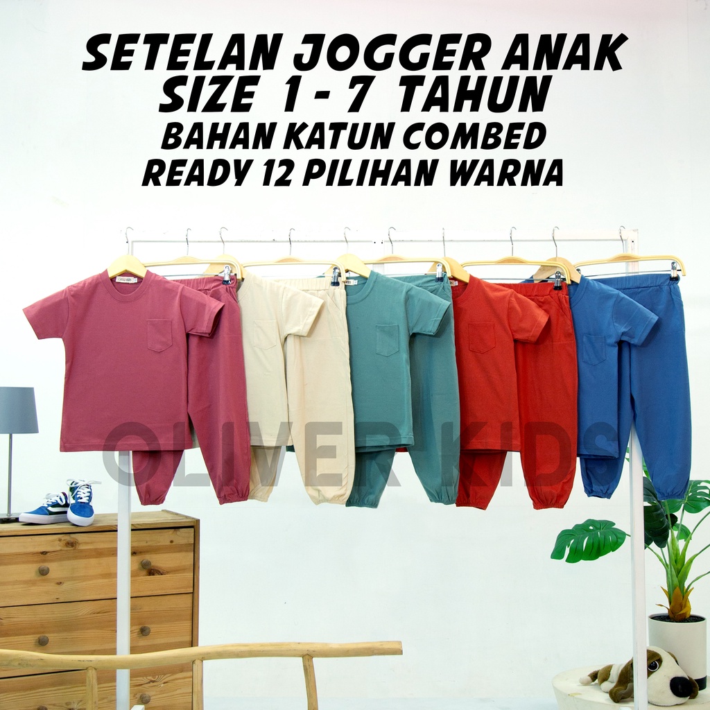 paket 1 kodi 20 set. setelan anak henley button kaos dan celana