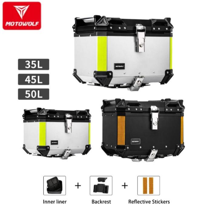 Box Motor Touring Motowolf Tail Top Box Almunium Alloy Case Pannier