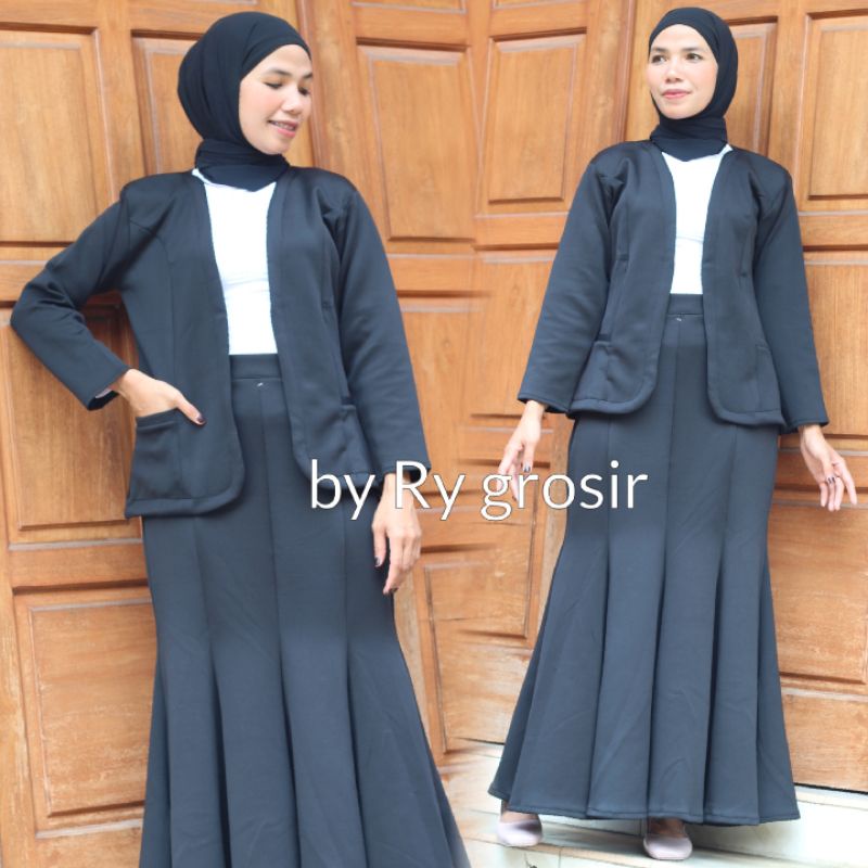 SETELAN BLAZER + ROK DUYUNG SCUBA