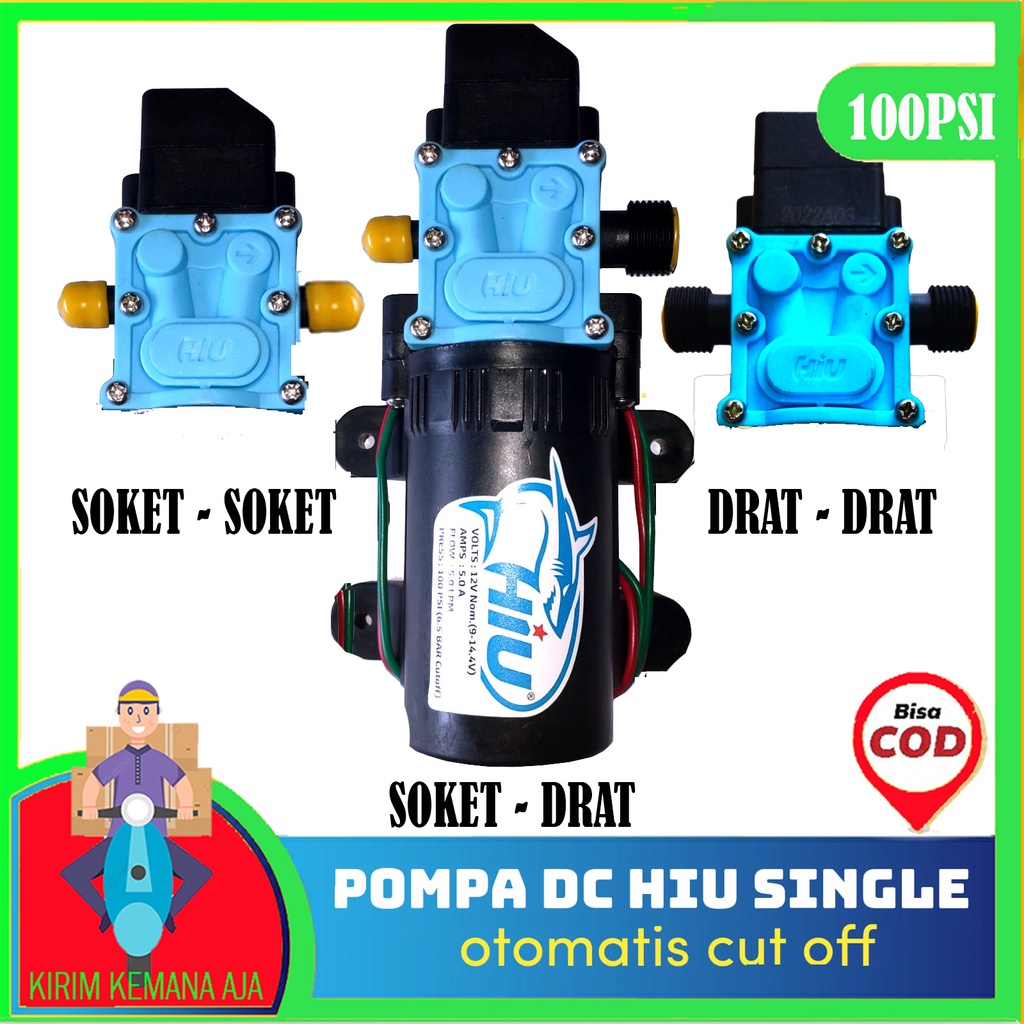 Dinamo Pompa dc Hiu single bertekanan tinggi 5 lpm 100psi Otomatis Cut off