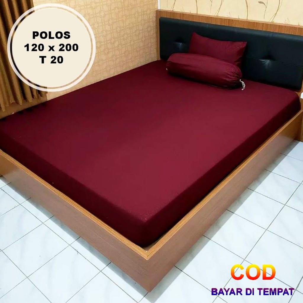 ✅COD Set Sprei Seprei 120x200 Dan 2 Sarung Bantal Guling Homemade Katun Embos Polos Dekorasi Kamar Perlengkapan Rumah Terbaru