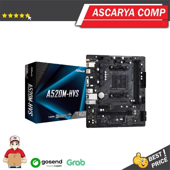 ASRock A520M-HVS (AM4, A520, DDR4, USB 3.2, SATA3)