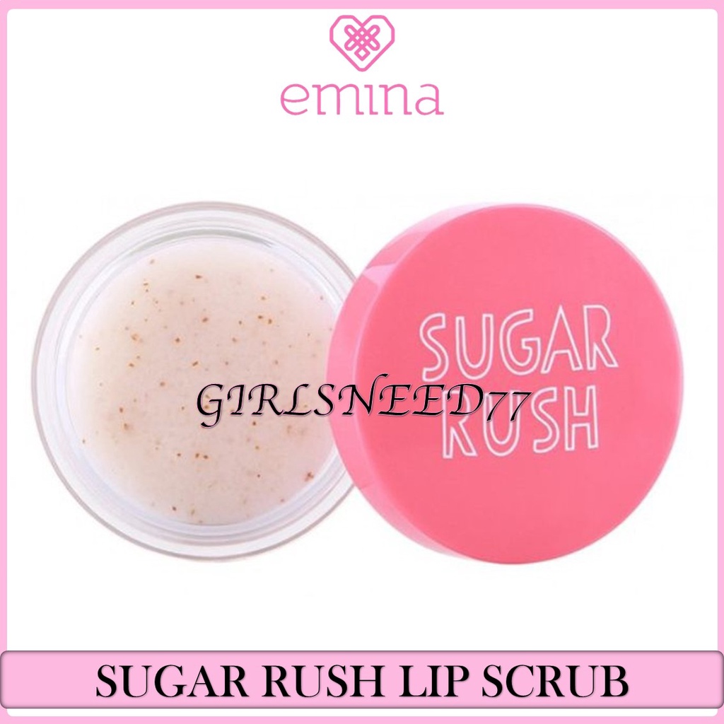 Girlsneed77 Emina Sugar Rush Lip Scrub 4.2 g - Scrub Eksfoliasi Bibir Melembabkan