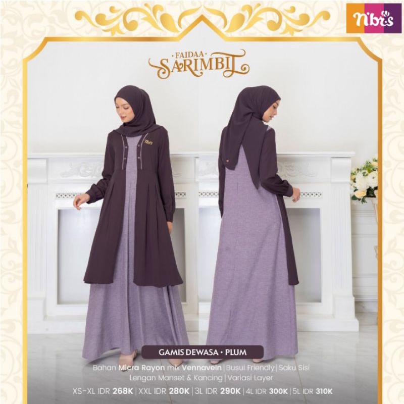 SARIMBIT NIBRAS FAIDAA PLUM COUPLE SET KELUARGA