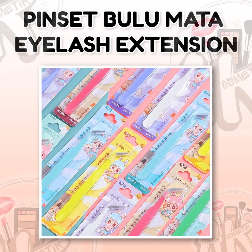 PINSET BULUE MATA KARAKTER EYELASH EXTENSION BENGKOK / TWEEZERS ( WARNA RANDOM )